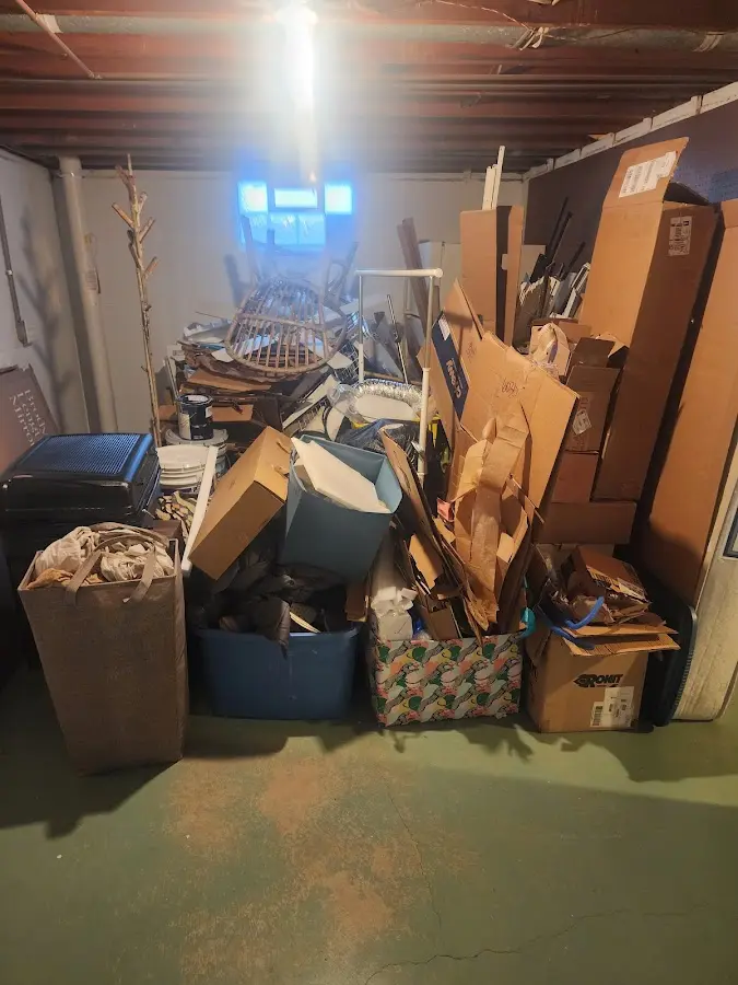 Roll-off dumpster container at job site for 15 Yard Dumpster Rental in Pine Grove